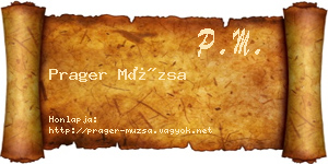 Prager Múzsa névjegykártya